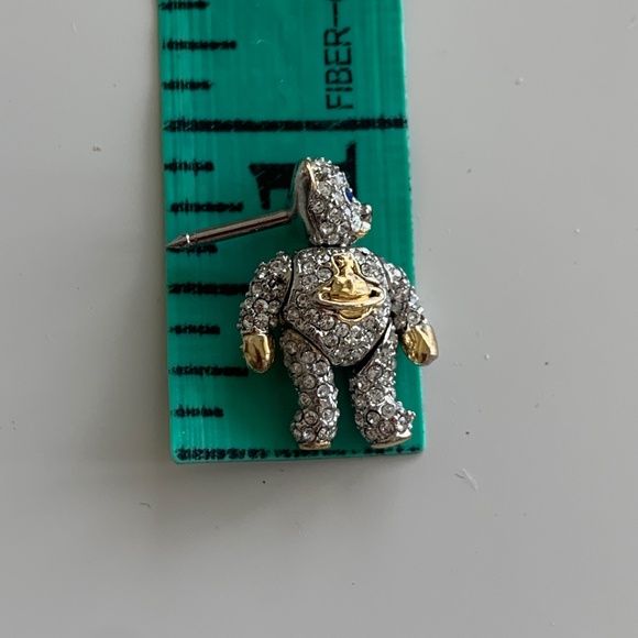 Vivienne Westwood Swarovski Covered Crystal Teddy Bear Pin or Earring - Picture 5 of 7